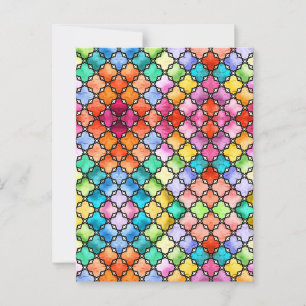 Rainbow mosaic pattern postcard