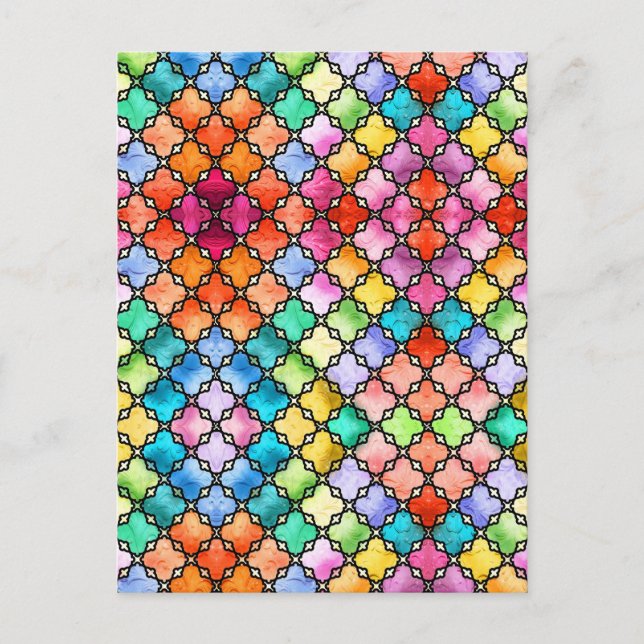 Rainbow mosaic pattern postcard (Front)