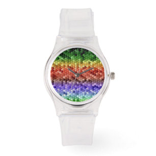 Rainbow Mosaic Pattern Watch