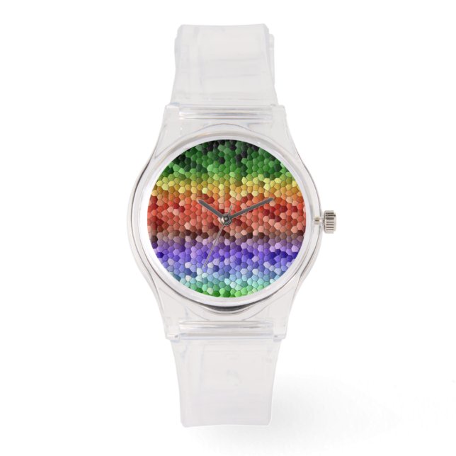 Rainbow Mosaic Pattern Watch (Front)
