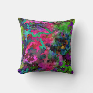 [Rainbow Mosaic] Stained-Glass Effect Throw Pillow