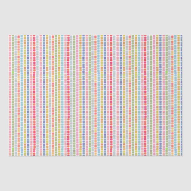Rainbow mosaic stripes tissue paper (Front)
