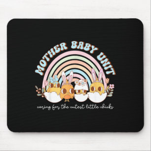 Rainbow mother baby unit bunny chick easter day mb mouse pad