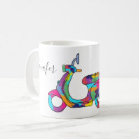 Rainbow Motor Scooter Moped Personalized