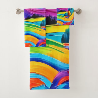 Rainbow Mountain Majesty Art Bath Towel Set