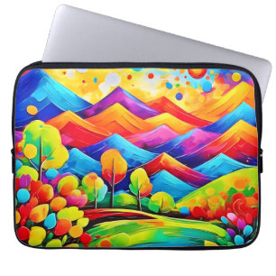 Rainbow Mountains Abstract Landscape Laptop Sleeve