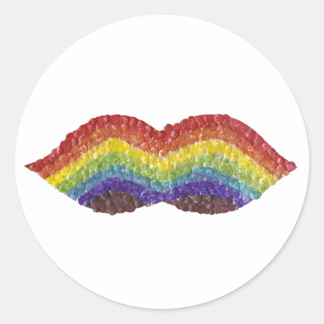 Rainbow Moustache Stickers (Front)