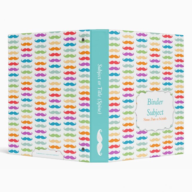 Rainbow Moustaches Binder (Background)