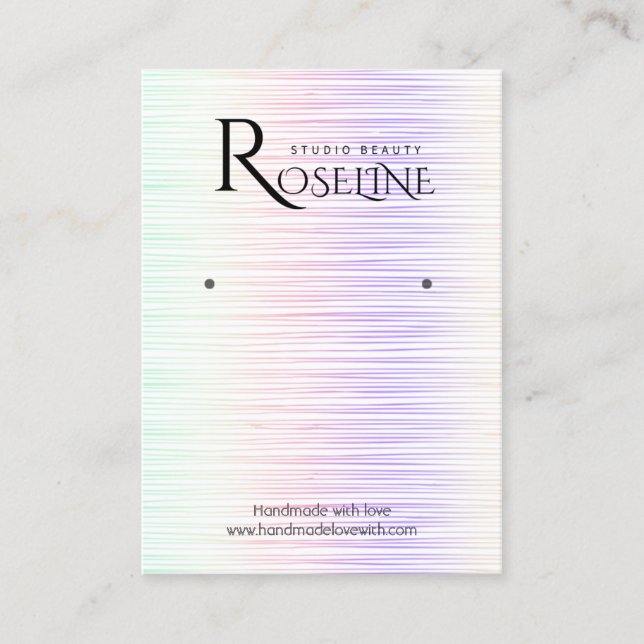 Rainbow Multi Colour iridescent jewlery display  Business Card (Front)