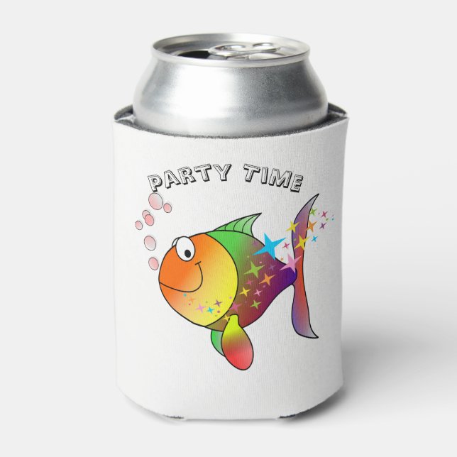 Rainbow multi colour pacific ocean tuna can cooler (Can Front)