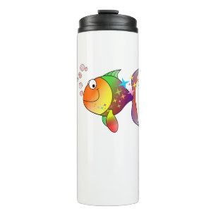 Rainbow multi colour pacific ocean tuna thermal tumbler