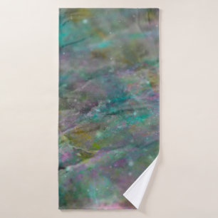 Rainbow Multi Coloured Crystal Rock Marble Bath Towel Set