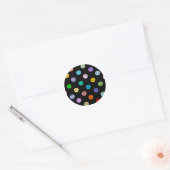 Rainbow Multicolor Face Pattern Classic Round Sticker (Envelope)
