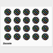 Rainbow Multicolor Face Pattern Classic Round Sticker (Sheet)