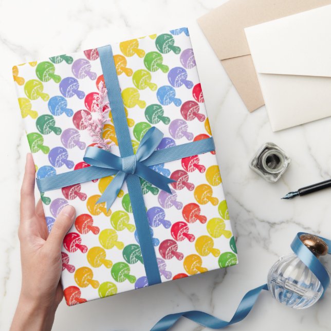 Rainbow Mushroom Wrapping Paper Roll (Gifting)