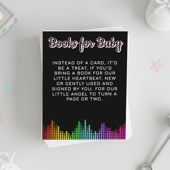 Rainbow Music Baby Shower Book Request Enclosure Card (Creator Uploaded)
