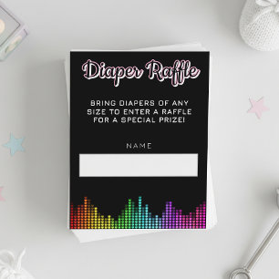Rainbow Music Baby Shower Diaper Raffle Enclosure Card