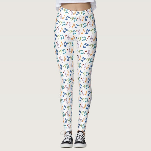 Rainbow Music Note Leggings (Front)