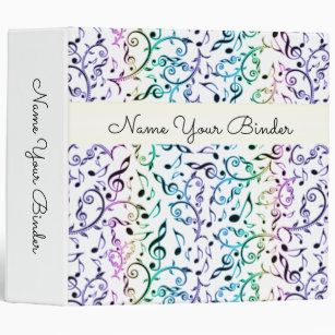 Rainbow Music Notes and Clefs Binder