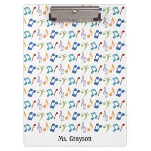 Rainbow Music Notes Clipboard-Personalized Clipboard