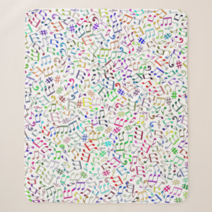 rainbow music notes rockstar sherpa blanket
