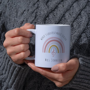 Rainbow Music Teacher Custom Thank you Gift Two-Tone Coffee Mug
