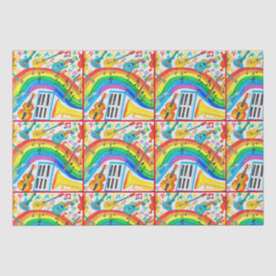 Rainbow Musical Instruments Band Teacher Decoupage Tissue Paper