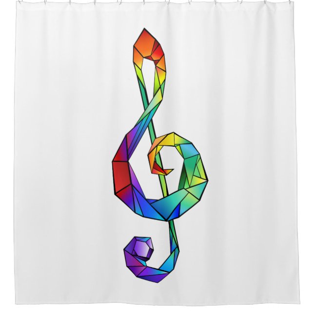 Rainbow musical key treble clef (Front)