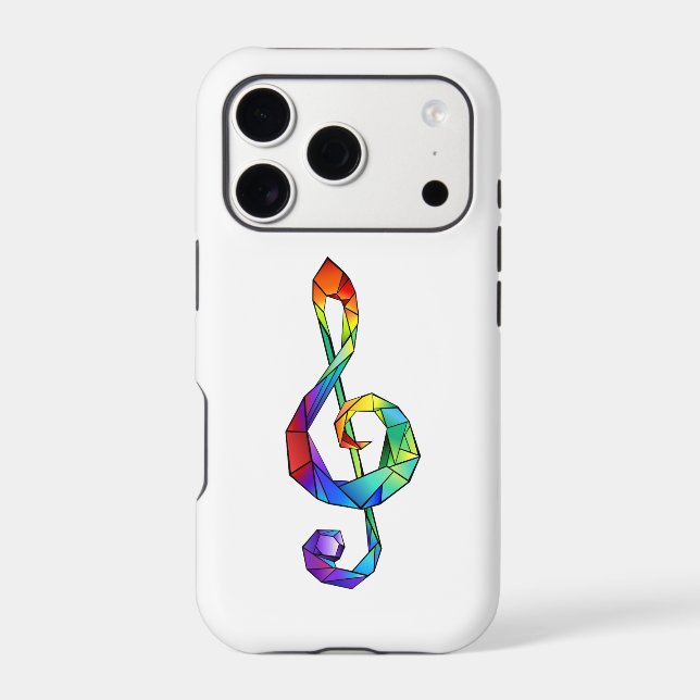 Rainbow musical key treble clef (Back)