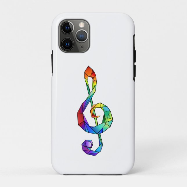 Rainbow musical key treble clef Case-Mate iPhone case (Back)