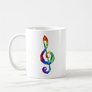 Rainbow Musical Key treble clef Coffee Mug