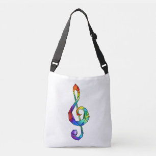 Rainbow musical key treble clef crossbody bag