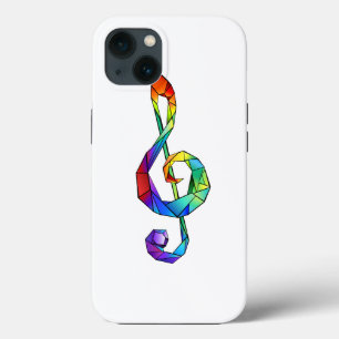 Rainbow musical key treble clef iPhone 13 case