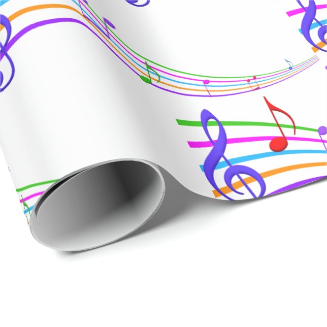 rainbow musical notes wrapping paper (Roll Corner)