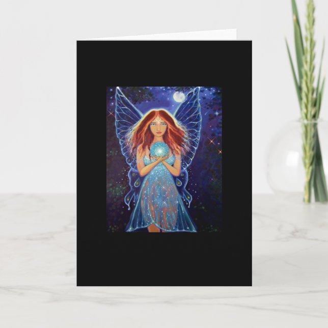 Rainbow Mystic Faery - Fairy Art Greeting Card (Front)
