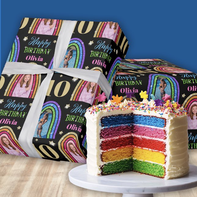  Rainbow Name Happy Birthday Wrapping Paper (Creator Uploaded)