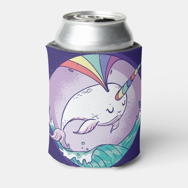 Rainbow Narwhal Can Cooler (Can Back)