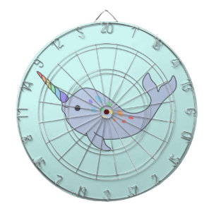 Rainbow Narwhal Dartboard