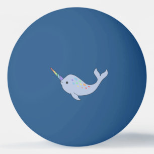 Rainbow Narwhal Ping Pong Ball