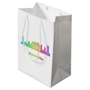 Rainbow Nashville skyline Medium Gift Bag