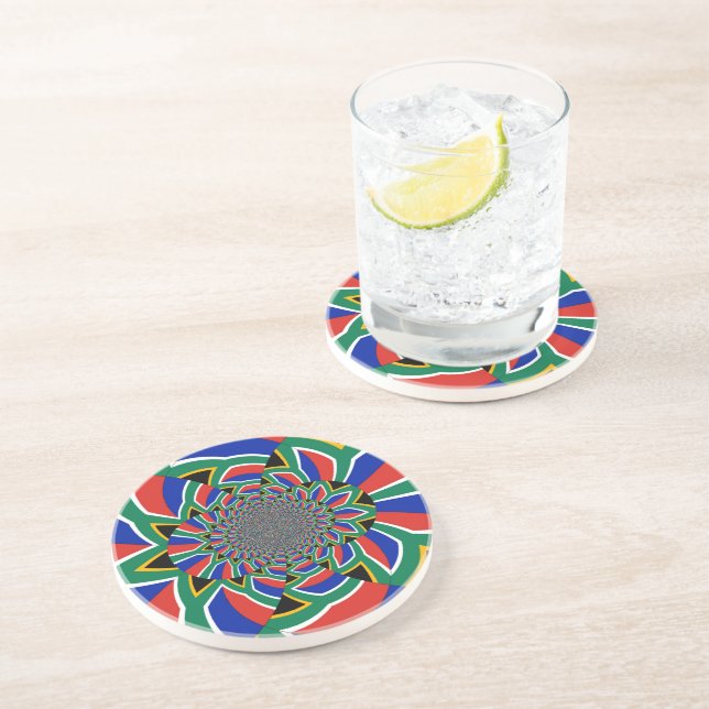 Rainbow Nation: Vibrant South Africa Art Print Coaster (Side)