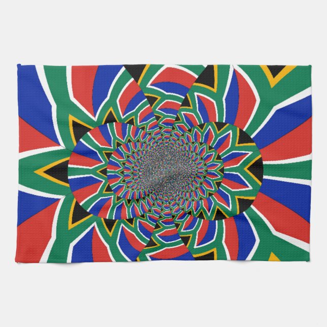 Rainbow Nation: Vibrant South Africa Art Print Kitchen Towel (Horizontal)
