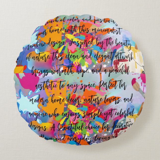 Rainbow Nature Round Pillow (Front)