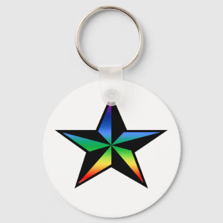 Rainbow Nautical Star Keychain