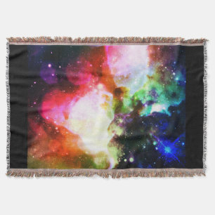 Rainbow Nebula Galaxy Throw Blanket