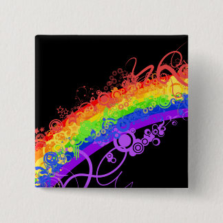 Rainbow Nebula Vector Rainbow 2 Inch Square Button