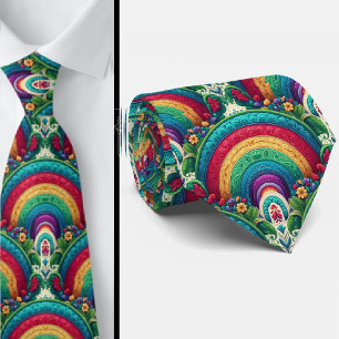 Rainbow Necktie   Colourful Statement Tie