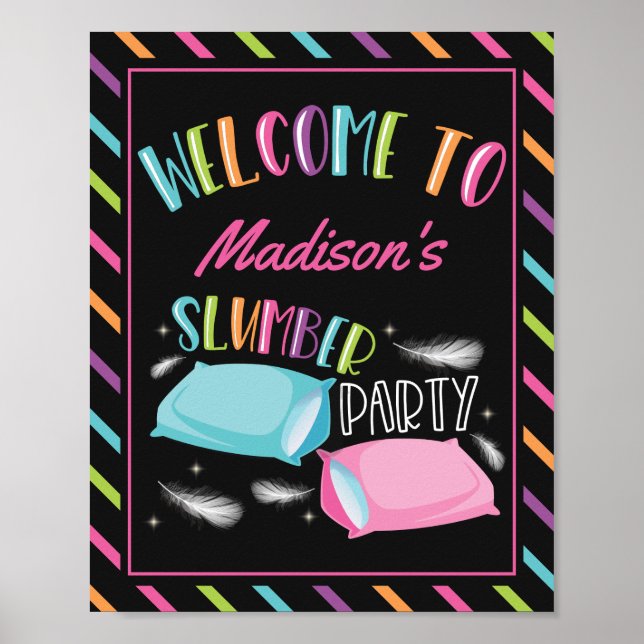 Rainbow Neon Stwood Party Sleepover Affiche de bie (Devant)
