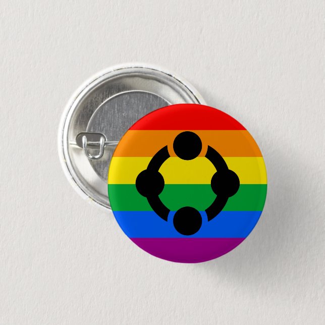 Rainbow Niche Pride Flag 1 Inch Round Button (Front & Back)