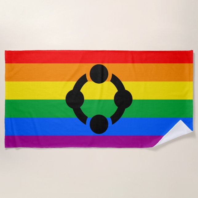 Rainbow Niche Pride Flag Beach Towel (Front)
